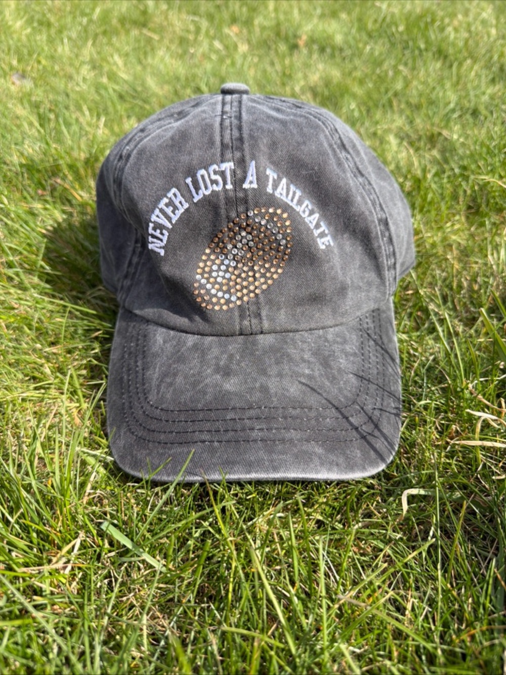 David and Young Charcoal Gray Baseball Cap with Gold Stud Football